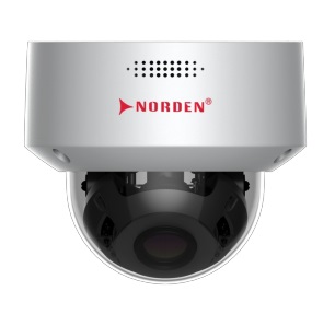 Front view of a professional-grade dome surveillance camera by Norden, showcasing advanced design and functionality — ideal for exploring Norden CCTV Cameras Features.