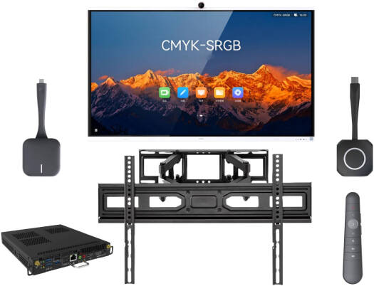 HUAWEI IdeaHub S2 65" Interactive Display w/ IdeaHub OPS, IdeaShare Key USB-A & USB C, Digital Conference System, Skill Tech LED/Curve TV Mount