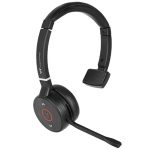Black VT VT9800 BT Mono single-ear Bluetooth headset featuring a padded headband, cushioned ear cup, T-bar head pad, boom microphone, and integrated control ring against a plain white background.