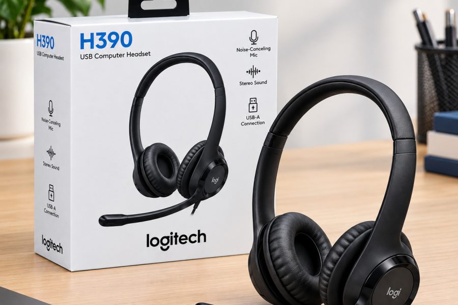 Logitech H390 USB Headset Noise-Canceling Microphone - Black